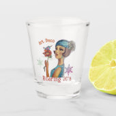 Roaring 20's Art Deco Blauwe Jurk Shot Glas (Voorkant)