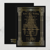 Roaring 20s art deco flapper girl uitnodiging (Voorkant / Achterkant)