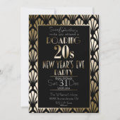 Roaring 20s Art Deco Gatsby Gouden Oudejaarsavond Kaart (Voorkant)