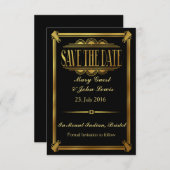 Roaring 20's Art Deco Gatsby Save The Date (Voorkant / Achterkant)