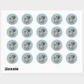 Roaring 20's Art Deco Lady in Blauw Ronde Sticker (Vel)