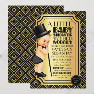 Roaring 20s Black and Gold Little Gentleman Kaart