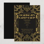 Roaring 20s Gatsby Party Birthday invitation (Devant / Derrière)