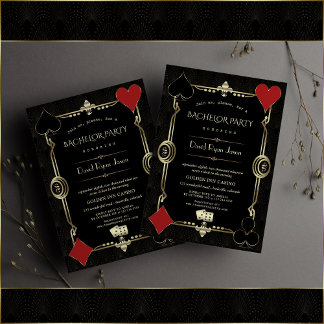 Roaring 20s Gold Black Grote Gatsby vrijgezellenfe Kaart