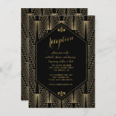 Roaring 20s Grote Gatsby Art Deco Reception Kaart (Voorkant / Achterkant)