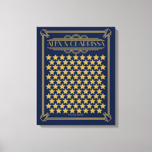 Roaring 20's grote gatsby bruiloft gastenboek goud canvas afdruk