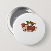 Roaring aap ronde button 7,6 cm (Voorkant /achterkant)