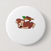 Roaring aap ronde button 7,6 cm (Voorkant)