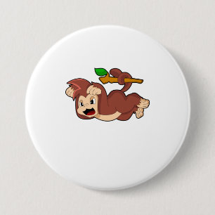 Roaring aap ronde button 7,6 cm