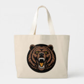 Roaring Bear Power Emblem Grote Tote Bag (Achterkant)
