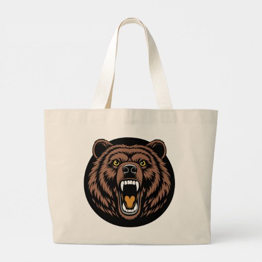Roaring Bear Power Emblem Grote Tote Bag (Achterkant)