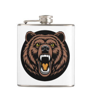 Roaring Bear Power Emblem Heupfles
