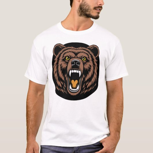 Roaring Bear Power Emblem T-shirt (Voorkant)