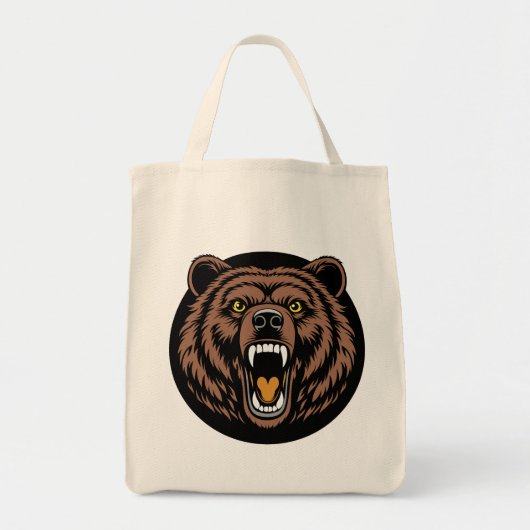 Roaring Bear Power Emblem Tote Bag (Voorkant)