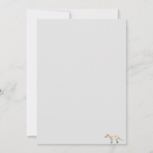 Roaring Boho Dinosaurus Thema Verjaardag Kaart (Achterkant)