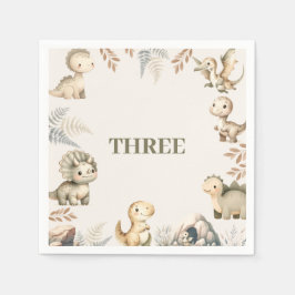 Roaring Boho Dinosaurus Thema Verjaardag Servet