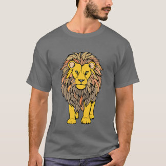 Roaring Bold: Fierce Lion Print T-shirt