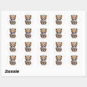 Roaring Cub Leopard Ronde Sticker (Vel)