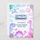 Roaring Dinosaur Birthday Invitation (Devant)