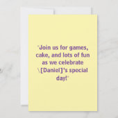 Roaring Dinosaur Boys Verjaardagsfeestje Uitnodigi Kaart (Achterkant)