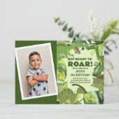 Roaring Dinosaurs Kind Verjaardag Foto Kaart (Staand voorkant)