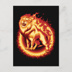 Roaring Fire Lion Briefkaart