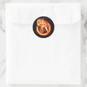 Roaring Fire Lion Ronde Sticker (Tas)