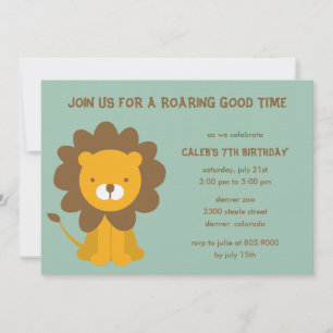 Roaring Fun Birthday Party Invitation Kaart