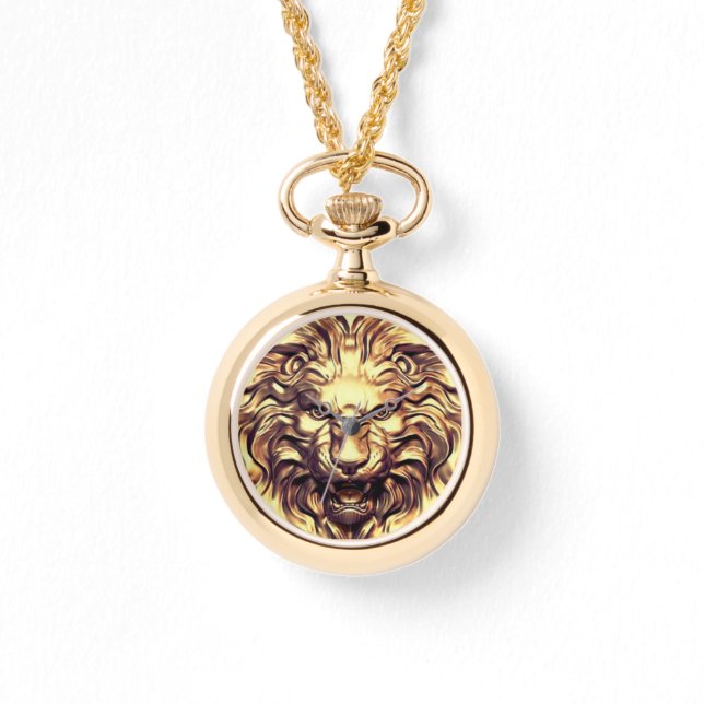 Roaring Gold Lion Head eWatch Horloge (Voorkant)
