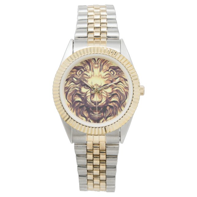 Roaring Gold Lion Head eWatch Horloge (Voorkant)