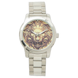 Roaring Gold Lion Head eWatch Horloge