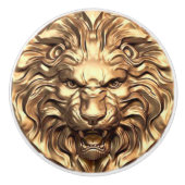 Roaring Gold Lion Head Keramische Knop (Voorkant)