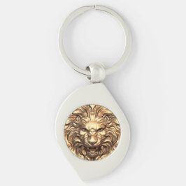 Roaring Gold Lion Head Metaal Sleutelhanger