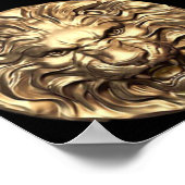 Roaring Gold Lion Head Poster (Hoek)