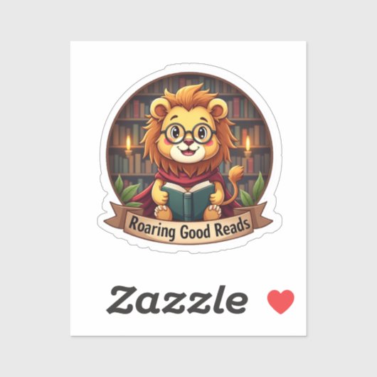 Roaring Good Reads - Schattige Lion Sticker (Vel)