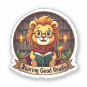 Roaring Good Reads - Schattige Lion Sticker (Voorkant)