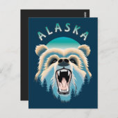 Roaring Grizzly Beer Face - Alaska Wildlife Briefkaart (Voorkant / Achterkant)