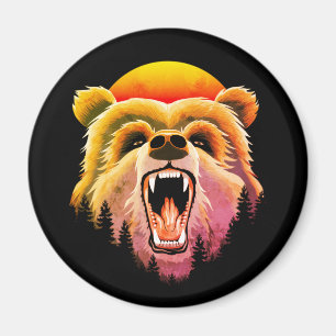 Roaring Grizzly Beer Face Magneet