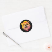 Roaring Grizzly Beer Face Ronde Sticker (Envelop)