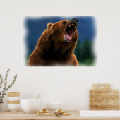 ROARING GRIZZLY BEER POSTER (Keuken)