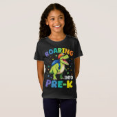 Roaring in pre-K dinosaurus T Rex terug naar schoo T-shirt (Voorkant volledig)