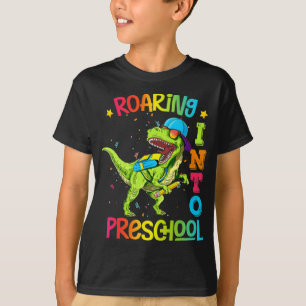 Roaring in voorschoolse dinosaurusleraar vóór K T-shirt