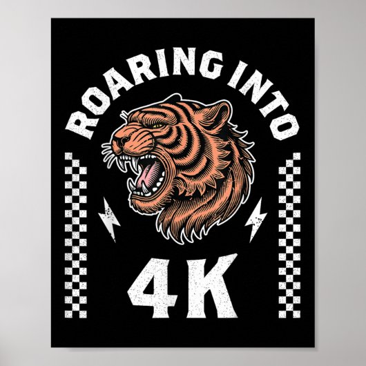 Roaring Into 4k Roaring Tiger Back To School Boy G Poster (Voorkant)