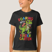 Roaring into Kindergarten Dinosaur – School T-shirt (Voorkant)