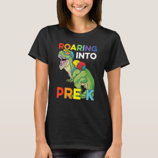 Roaring Into Pre K Back To School Dinosaur Kids Bo T-shirt