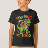 Roaring into Pre-School Dinosaur– First Day of Pre T-shirt (Voorkant)