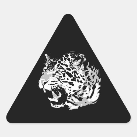 Roaring Jaguar Triangle Sticker (Voorkant)