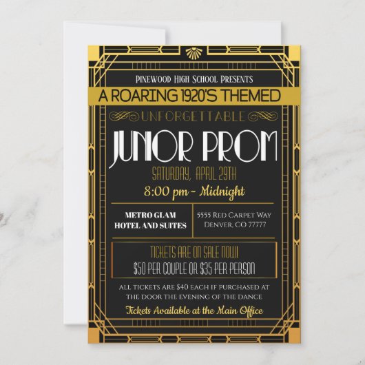 Roaring Junior Prom uit 1920 Kaart (Voorkant)