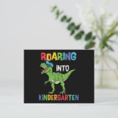 Roaring Kindergarten Back School T rex Dinosaur Briefkaart (Staand voorkant)