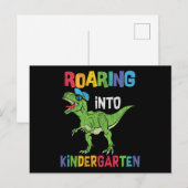 Roaring Kindergarten Back School T rex Dinosaur Briefkaart (Voorkant / Achterkant)